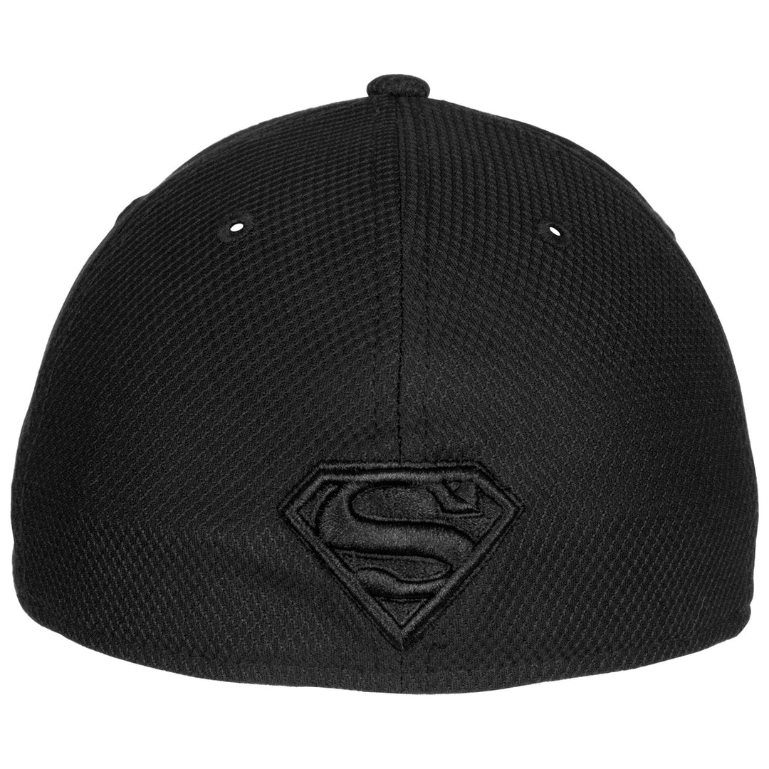 Superman Symbol Black on Black Era 39Thirty Fitted Hat Image 4