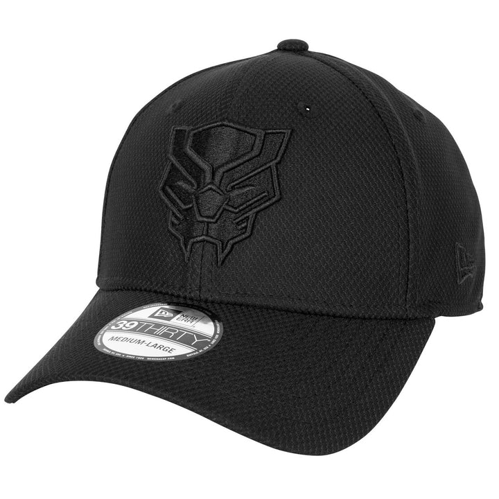 Black Panther Logo Black on Black Era 39Thirty Fitted Hat Image 1