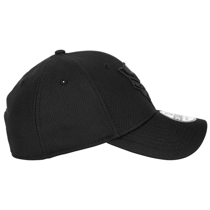 Black Panther Logo Black on Black Era 39Thirty Fitted Hat Image 4