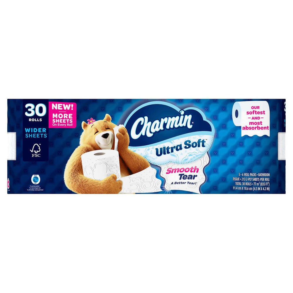 Charmin Ultra Soft Bath Tissue 2-Ply 213 Sheets 30 Rolls Image 2