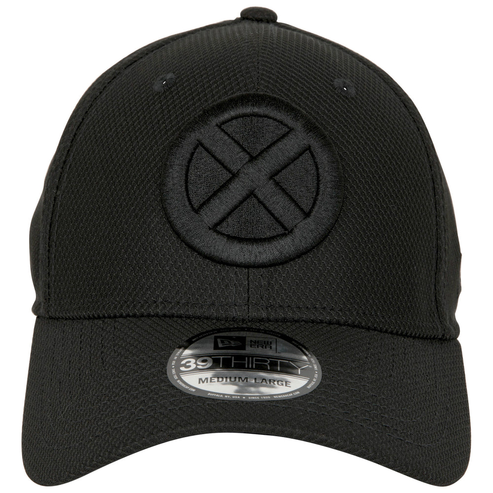 X-Men Logo Black on Black Colorway Era 39Thirty Fitted Hat Image 2