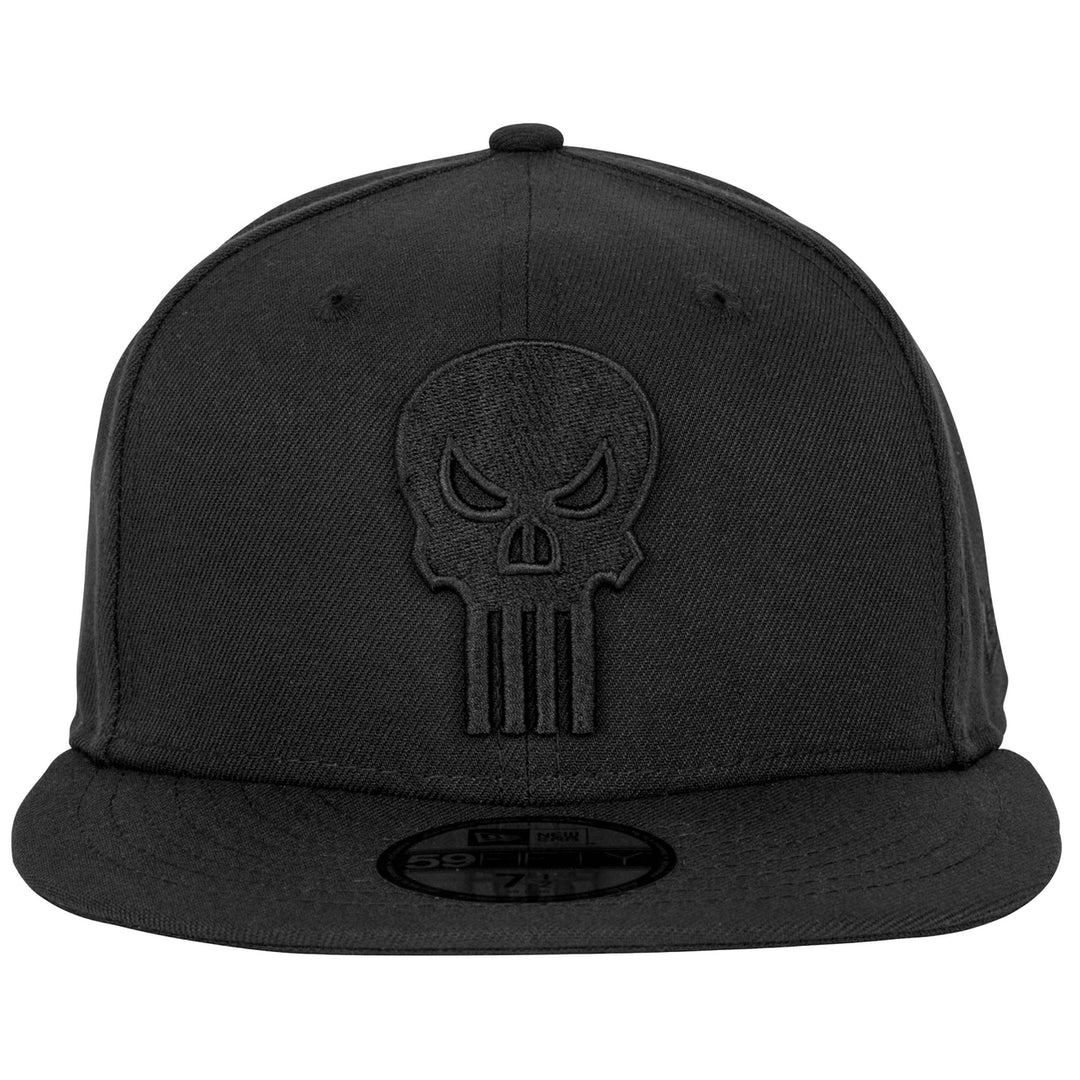 Punisher Logo Black on Black Era 59Fifty Fitted Hat Image 2