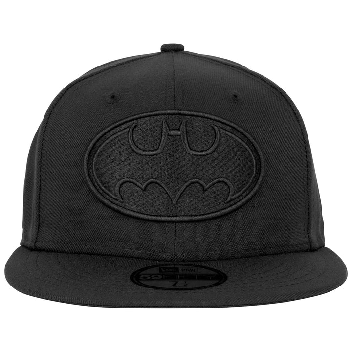 Batman Logo Black on Black Era 59Fifty Fitted Hat Image 2