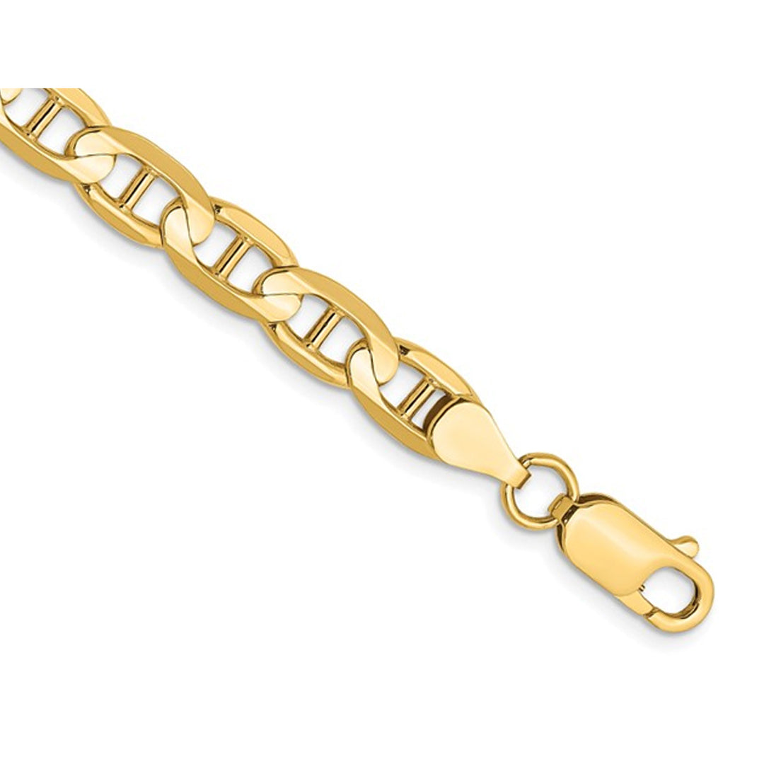 14K Yellow Gold Concave 6.25mm Anchor Chain Bracelet (8 Inches) Image 1
