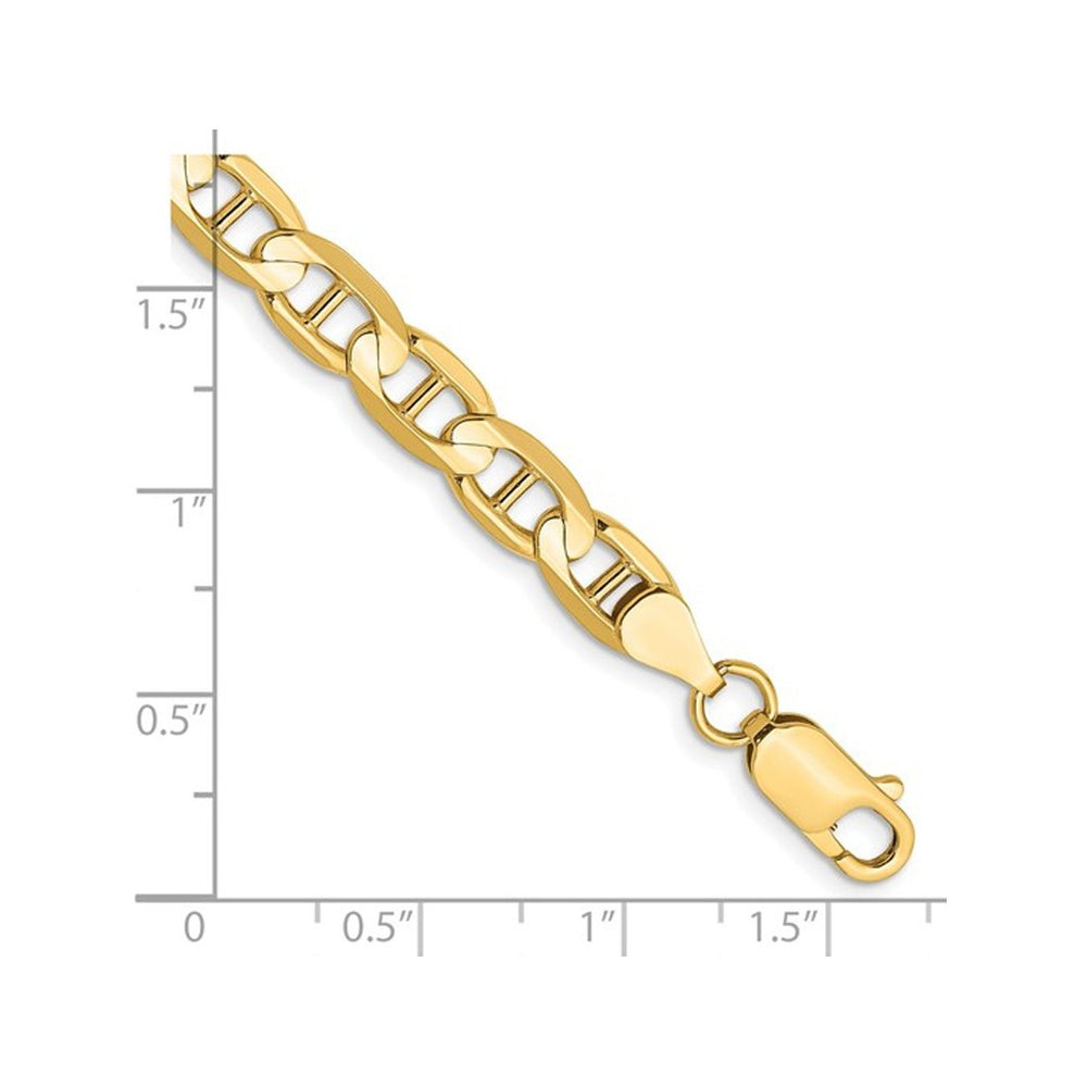 14K Yellow Gold Concave 6.25mm Anchor Chain Bracelet (8 Inches) Image 2