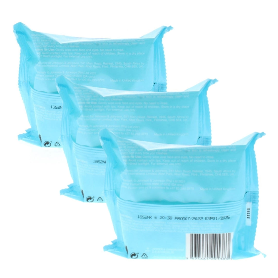 Neutrogena Hydro Boost Cleanser Facial Wipes (3 packs of 25 Wipes- Total 75 Wipes) Image 3