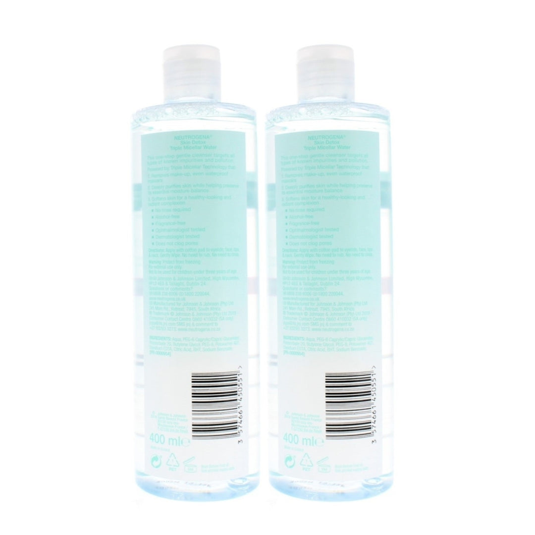 Neutrogena Skin Detox Triple Micellar Water 400ml (2 Pack) Image 3