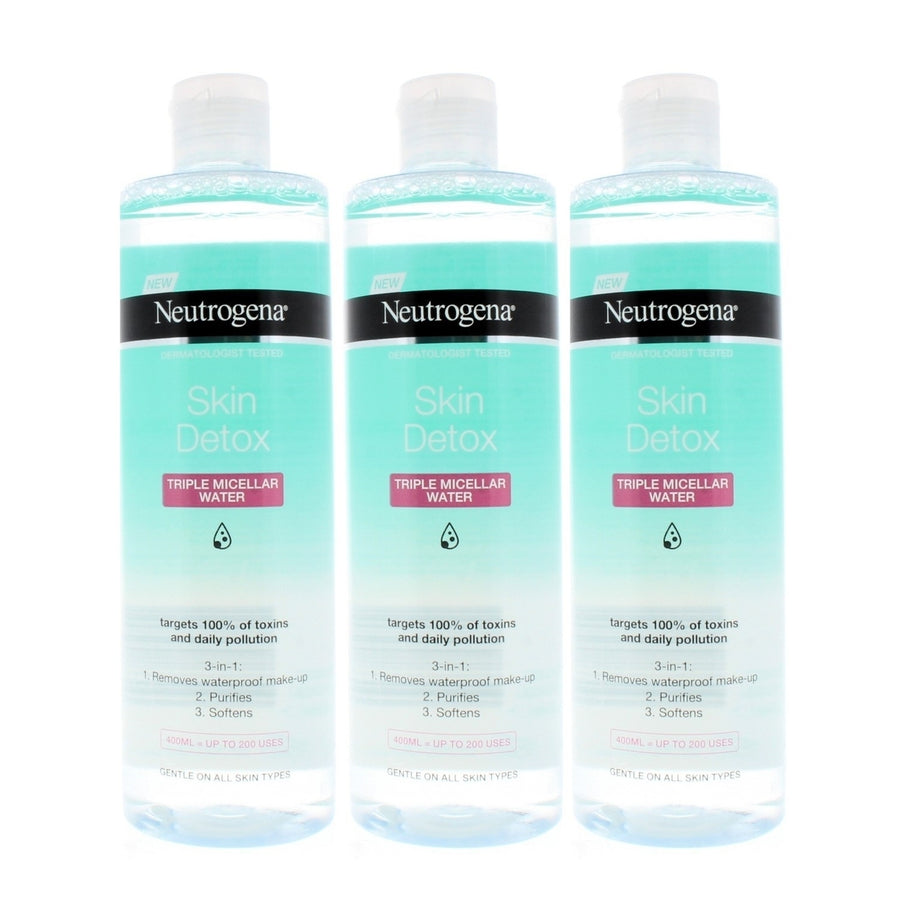 Neutrogena Skin Detox Triple Micellar Water 400ml (3 Pack) Image 1
