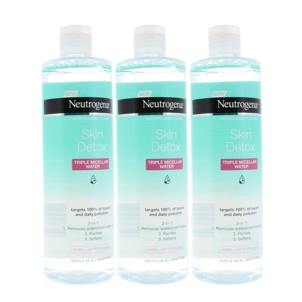 Neutrogena Skin Detox Triple Micellar Water 400ml (3 Pack) Image 2