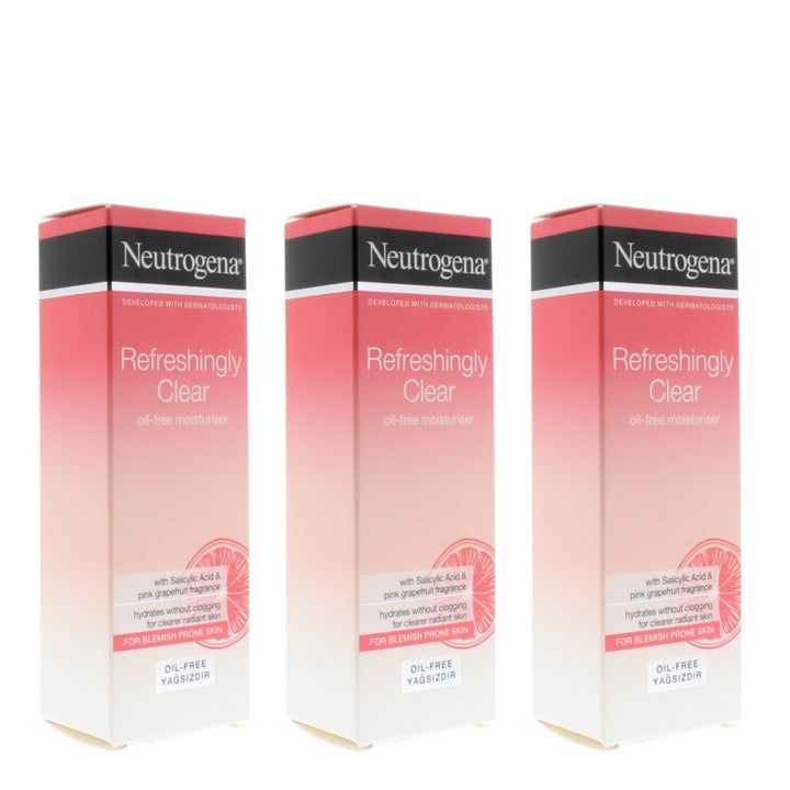Neutrogena Refreshingly Clear Oil-Free Moisturiser 50ml(3 Pack) Image 3
