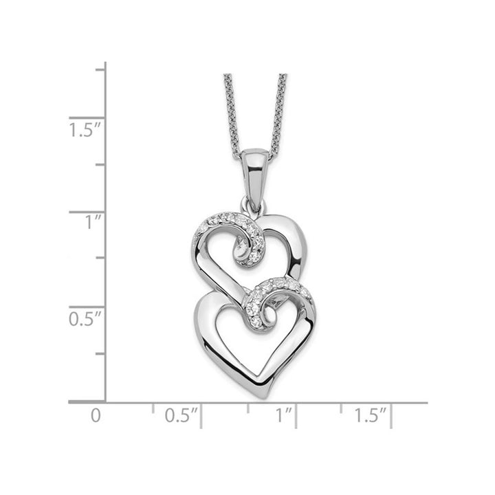 To My Sister Heart Pendant Necklace in Sterling Silver with Chain Image 2