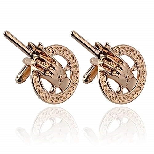 Game of Thrones Hand of the King Cufflinks Gold Bronze Silver Formal Wear Image 1