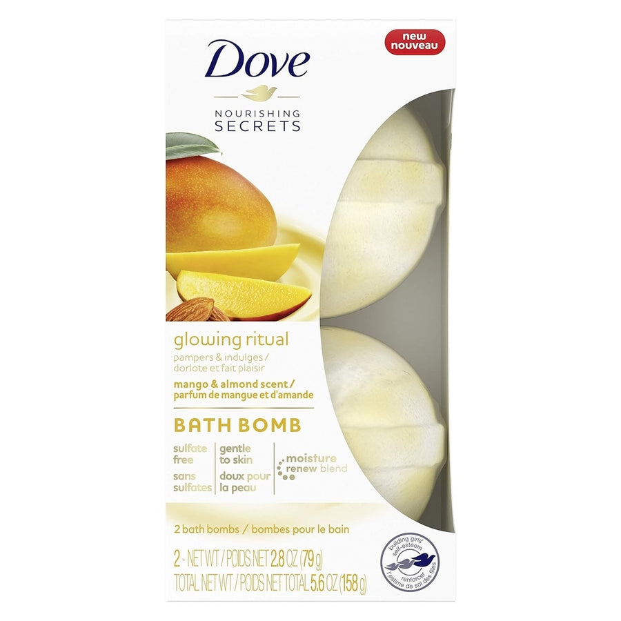 Dove Nourishing Secrets Bath Bombs Mango and Almond Bath Bomb Set 2 count Image 1