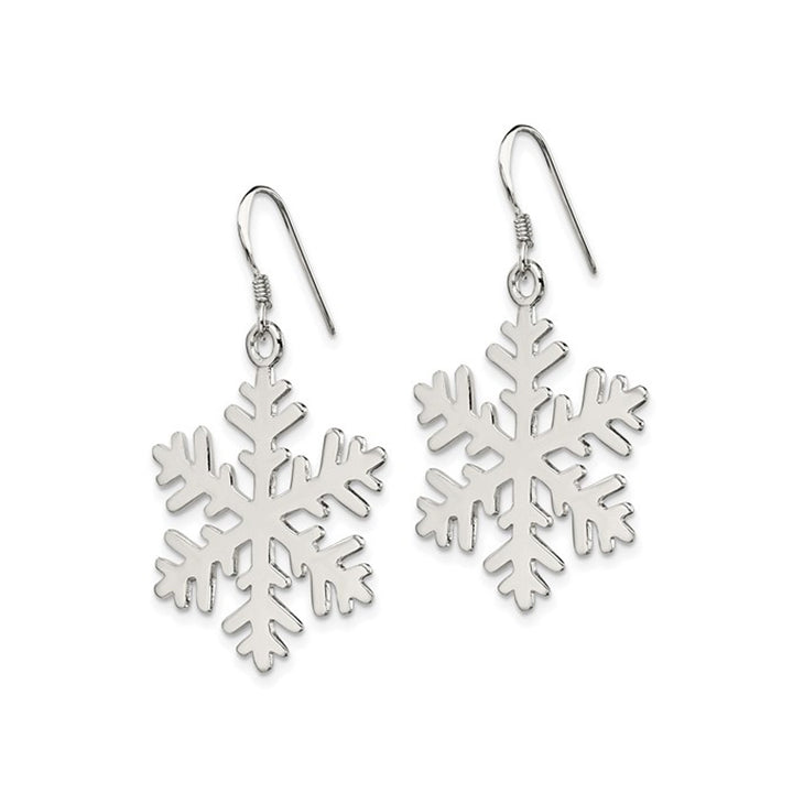 Sterling Silver Snowflake Dangle Drop Earrings Image 4