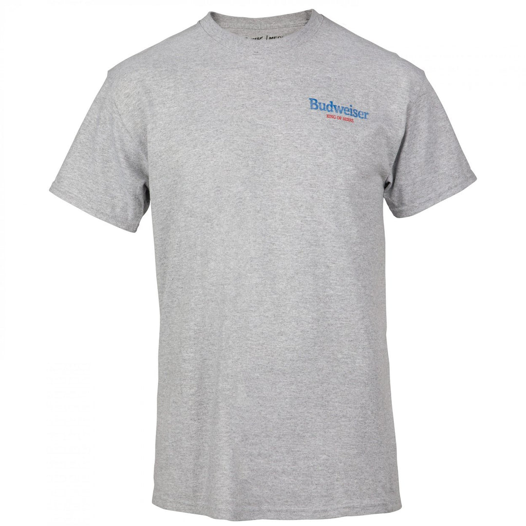 Budweiser Distressed Logo Front and Back Print T-Shirt Image 2