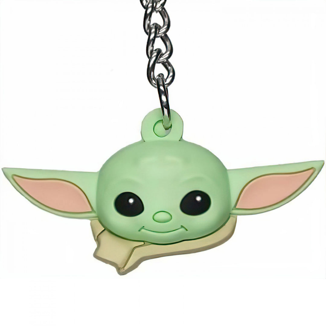 Star Wars The Mandalorian Grogu Face 3D Foam Ball Keychain Image 1