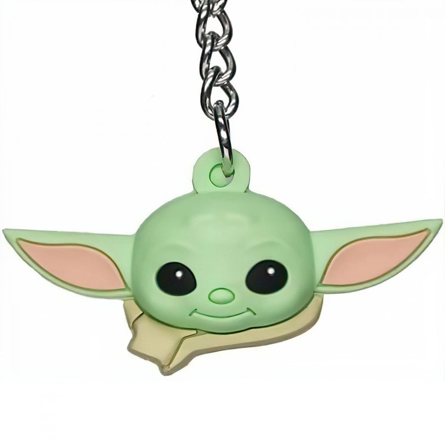 Star Wars The Mandalorian Grogu Face 3D Foam Ball Keychain Image 1