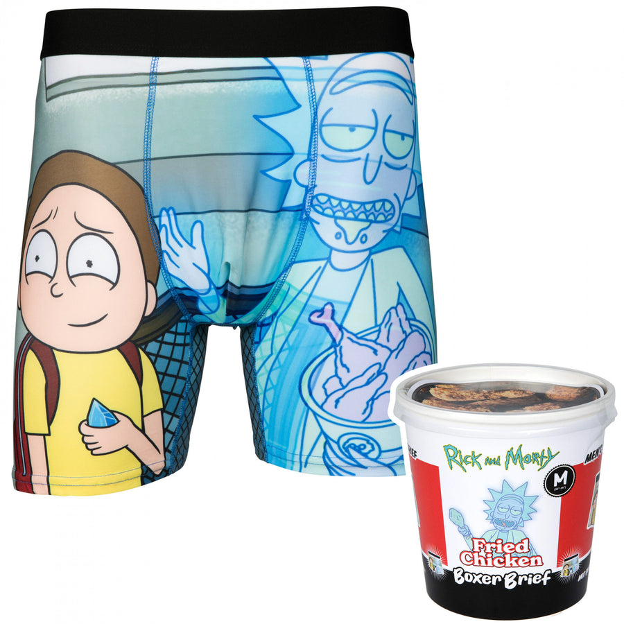 Rick And Morty Chicken Legs Boxer Briefs in Novelty Packaging Image 1