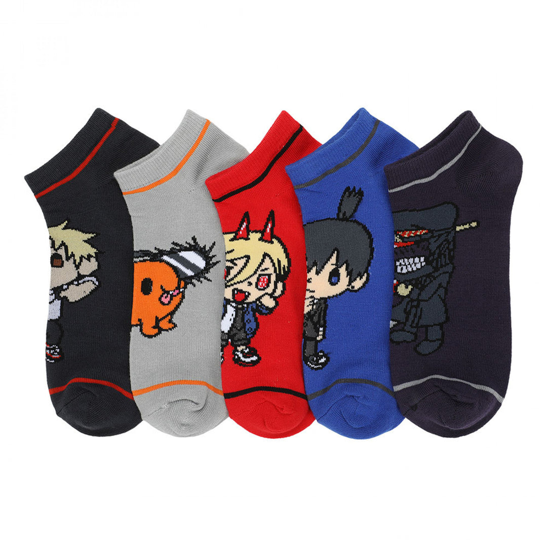 Chainsaw Man Chibi Characters 5-Pair Pack of Ankle Socks Image 1