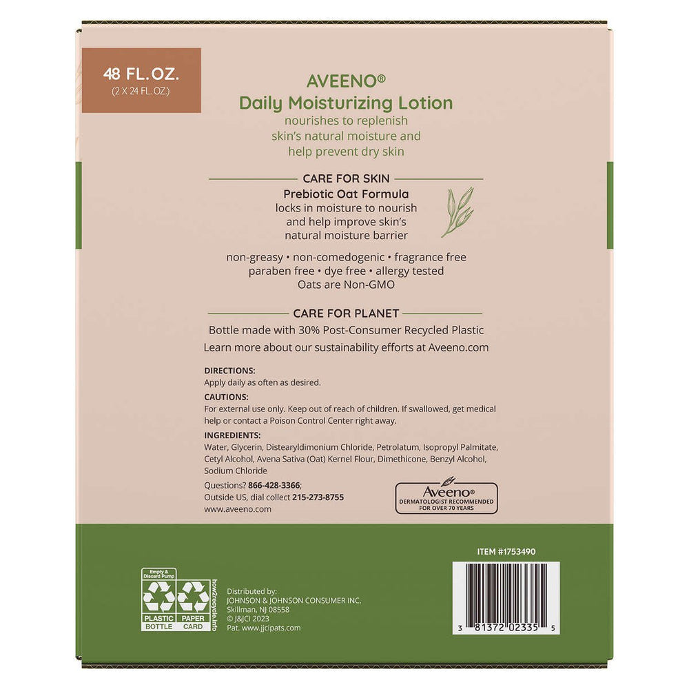 Aveeno Daily Moisture Lotion 24 Fluid Ounce (Pack of 2) Image 2