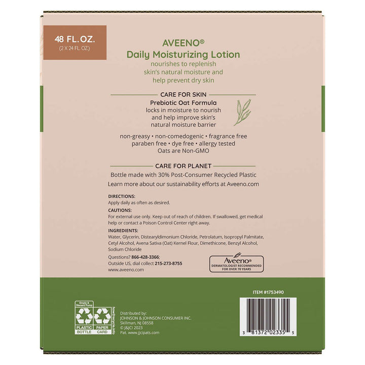 Aveeno Daily Moisture Lotion 24 Fluid Ounce (Pack of 2) Image 2