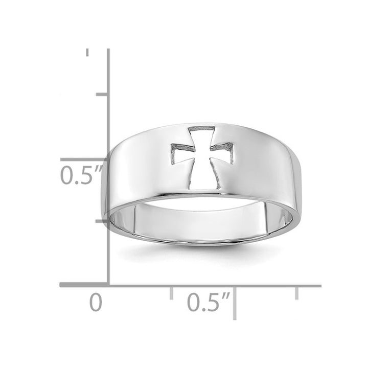 Mens Sterling Silver Cut-out Cross Ring Ring Image 3