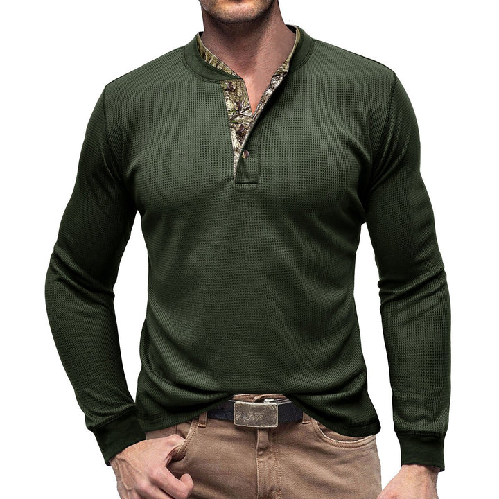 Cloudstyle Mens Long Sleeve Shirt Camouflage Round Neck Casual Sports Top Pullover Image 1