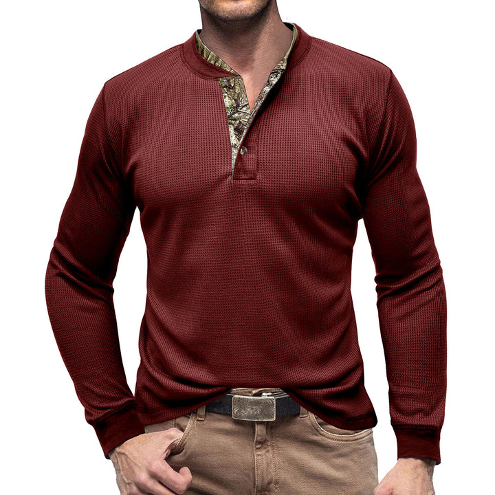 Cloudstyle Mens Long Sleeve Shirt Camouflage Round Neck Casual Sports Top Pullover Image 4
