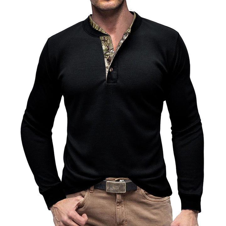 Cloudstyle Mens Long Sleeve Shirt Camouflage Round Neck Casual Sports Top Pullover Image 1