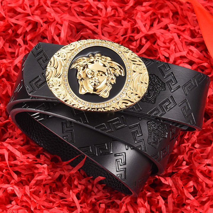 Fashion Hairdresser Smooth Buckle Leather Medusa Belt Image 1