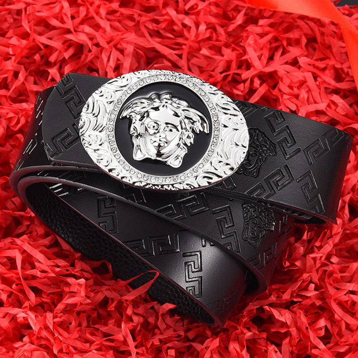 Fashion Hairdresser Smooth Buckle Leather Medusa Belt Image 1