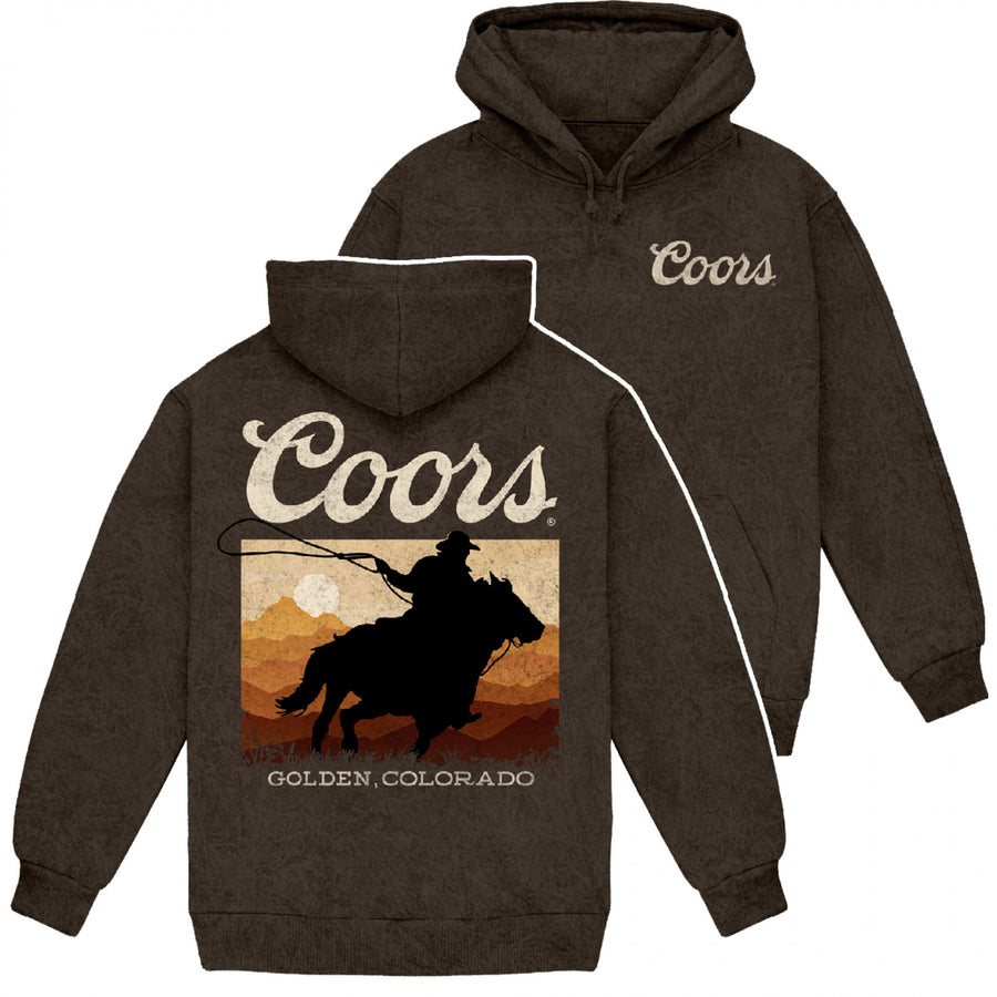 Coors Cowboy Western Sunset Mineral Wash Pull-Over Hoodie Image 1