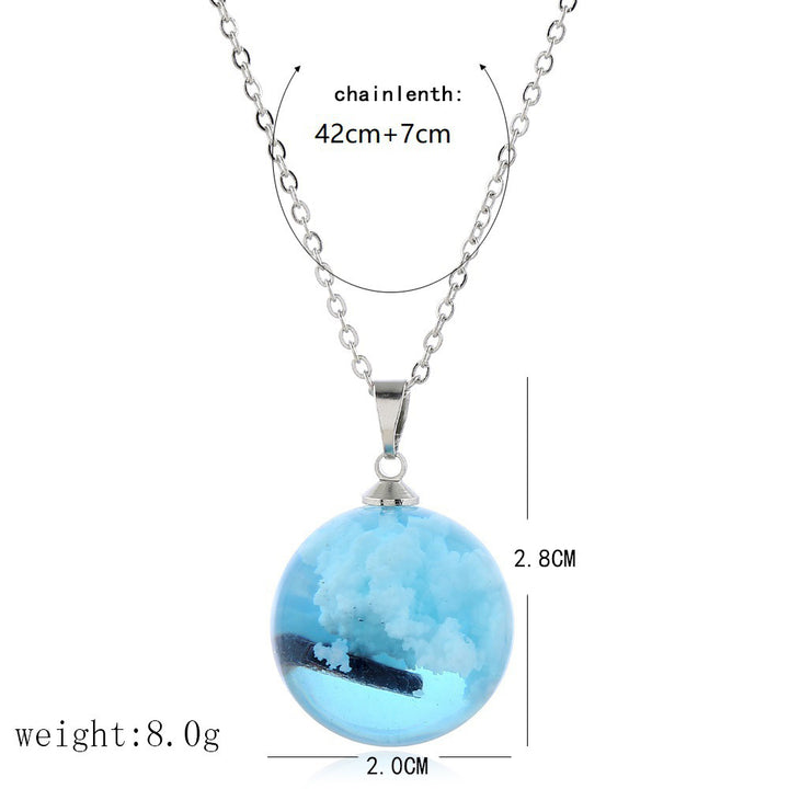 Fashion Blue Sky White Cloud Necklace Pendants Image 2