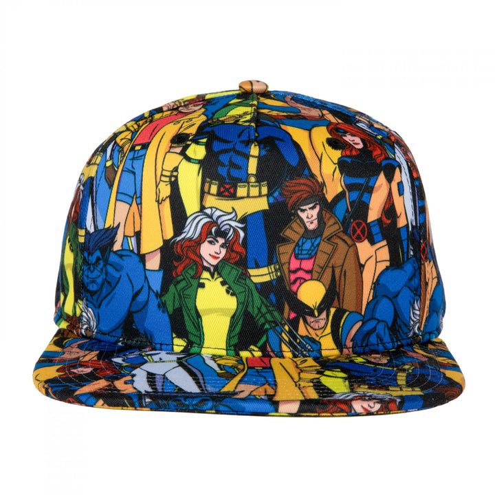 X-Men Mutants Collage Flat Brim Snapback Hat Image 2