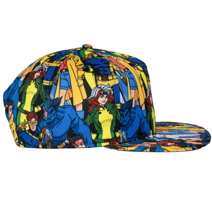 X-Men Mutants Collage Flat Brim Snapback Hat Image 4