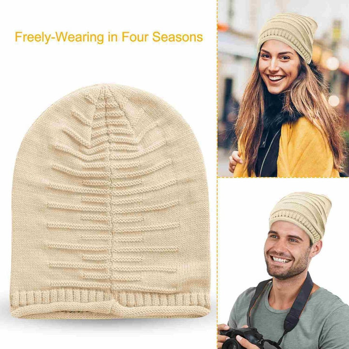 Unisex Knit Beanie Hat Winter Warm Hat Slouchy Baggy Hats Skull Cap 5 Colors Image 4