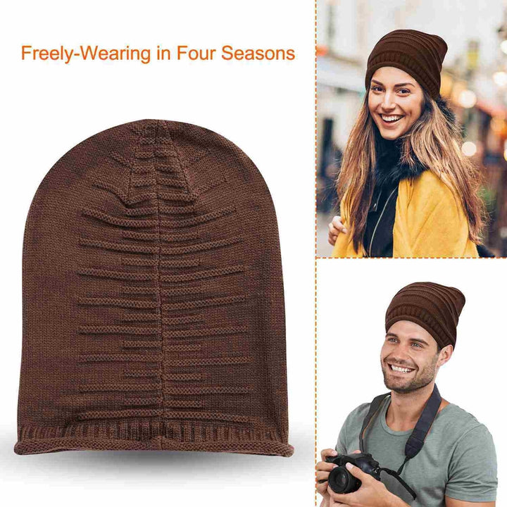 Unisex Knit Beanie Hat Winter Warm Hat Slouchy Baggy Hats Skull Cap 5 Colors Image 1