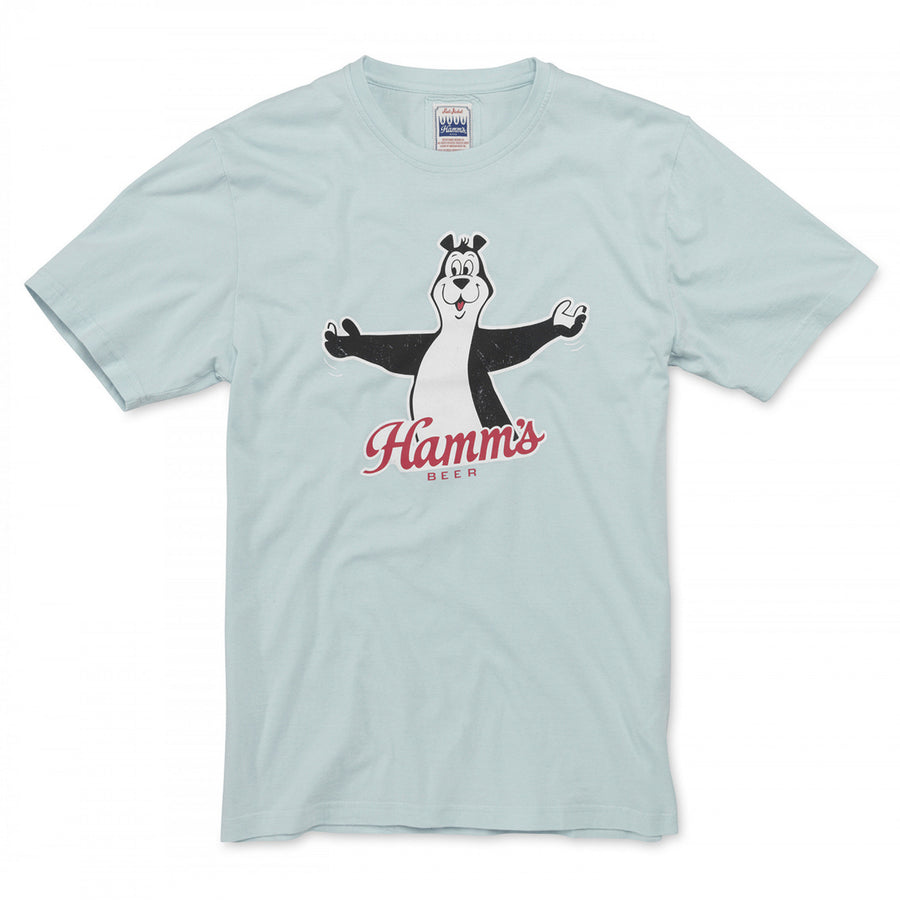 Hamms Beer Bear Mens Light Blue T-Shirt Image 1