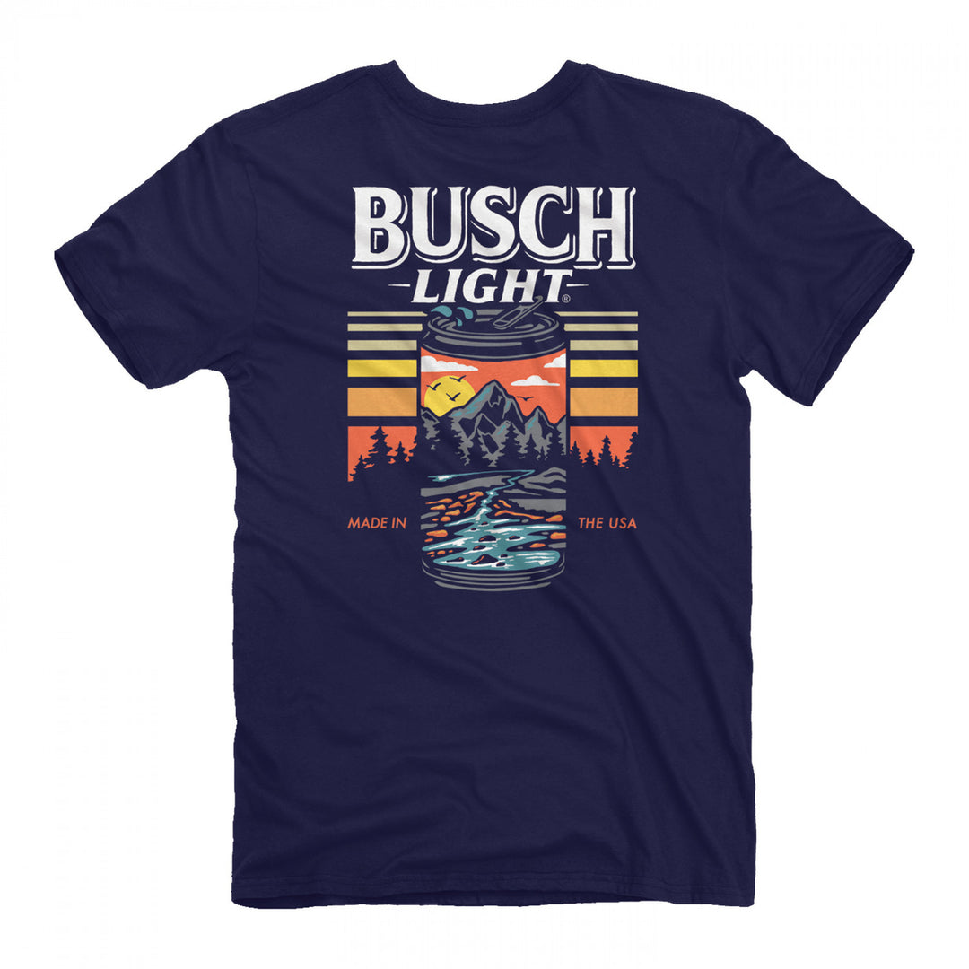 Busch Light Forest Sunset Front and Back Print T-Shirt Image 1