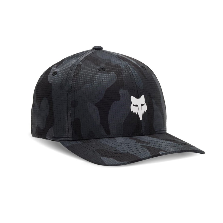 Fox Racing Mens Flexfit Hat Black Camo Fox Head Tech Cap Size Adjustable Image 1