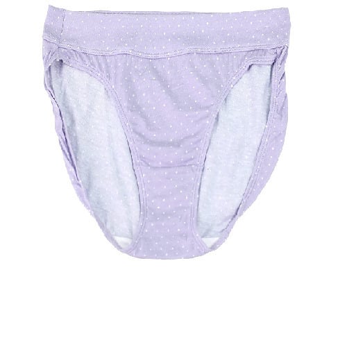 Bali Women 3 Pack Ultra Soft Cotton Modal Bikini Panty - Medium - Purple Dots-Heather Grey-Black Image 3