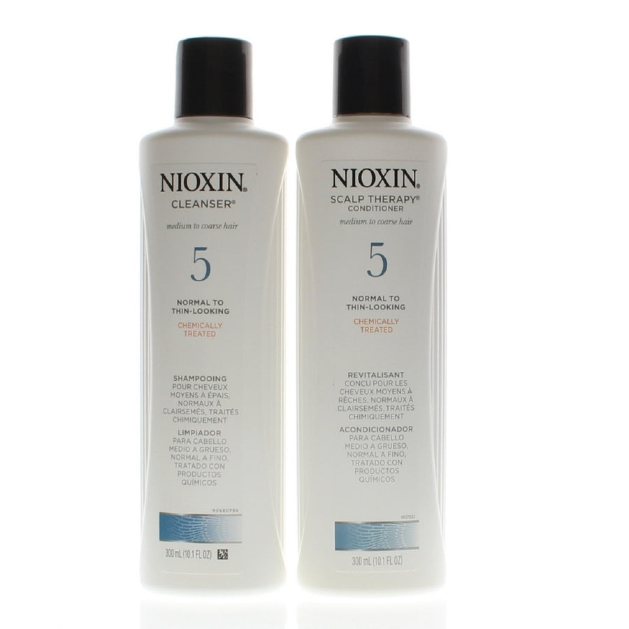 Nioxin System 5 Cleanser + Scalp Therapy Medium To Coarse 2 x 10.1oz Combo Image 1