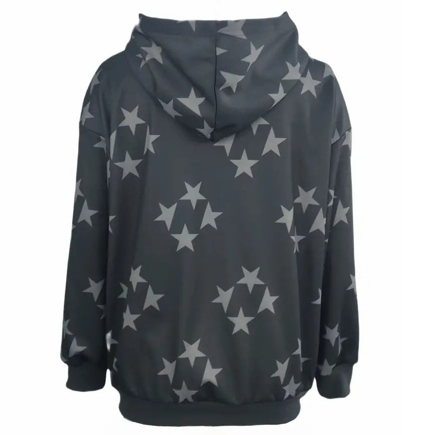 Star Print Zip Up Hoodie Baddie Clothes Long Sleeve Hoodies Sweatshirt Womens Clothing Image 1