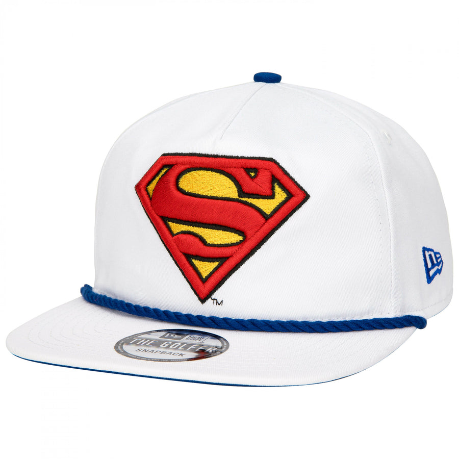 Superman Logo White Colorway Era Adjustable Golfer Rope Hat Image 1