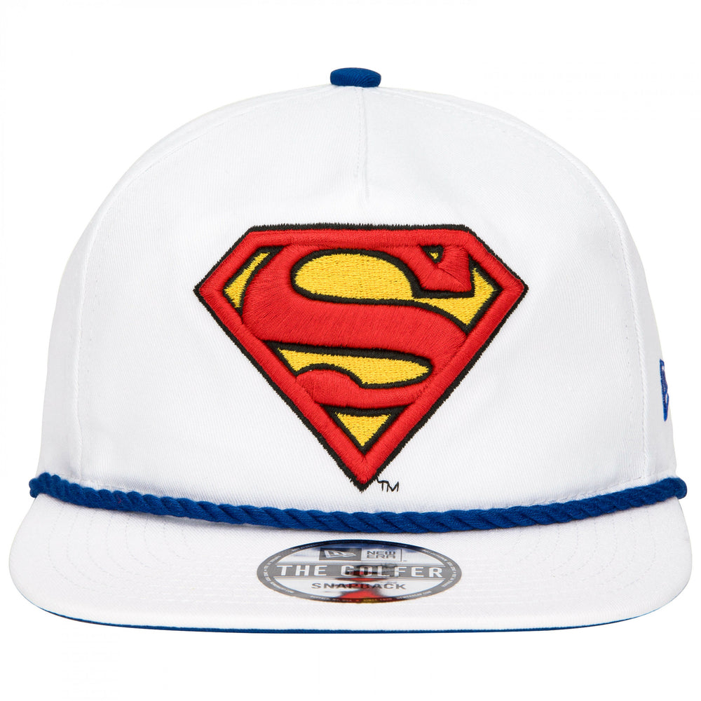 Superman Logo White Colorway Era Adjustable Golfer Rope Hat Image 2