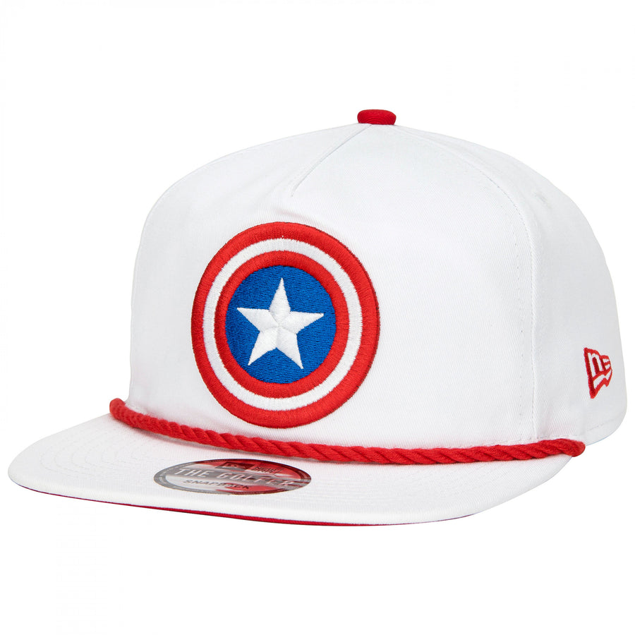 Captain America Logo White Colorway Era Adjustable Golfer Rope Hat Image 1