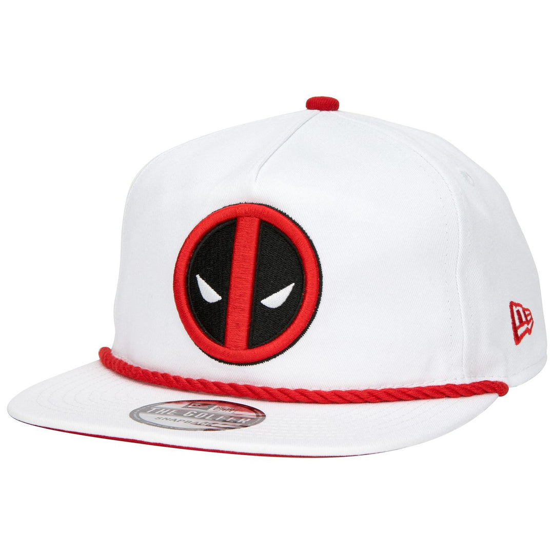 Deadpool Logo White Colorway Era Adjustable Golfer Rope Hat Image 1