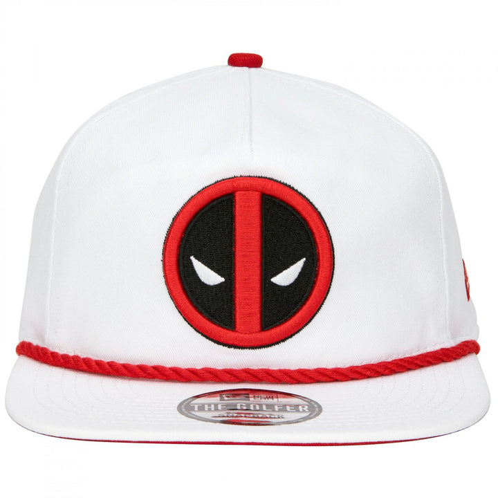 Deadpool Logo White Colorway Era Adjustable Golfer Rope Hat Image 2