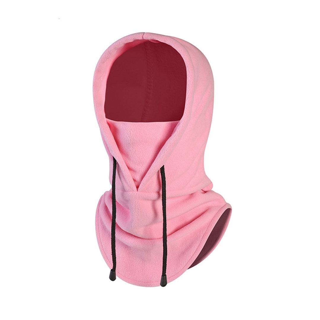 Unisex Hat Solid Color Thickened Drawstring Ear Protection Polar Fleece Brimless Balaclava Hat Hiking Scarf Riding Image 4