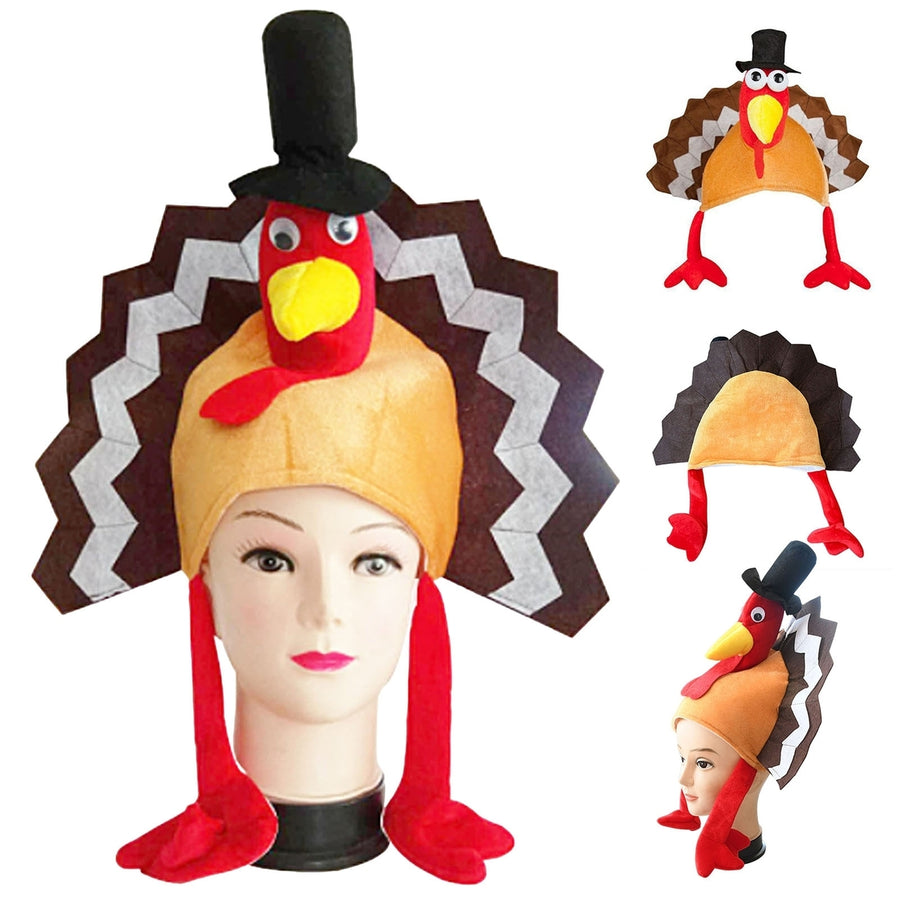 Feather Tail Long Leg Turkey Hat Halloween Thanksgiving Stage Performance Hat Party Supplies Image 1
